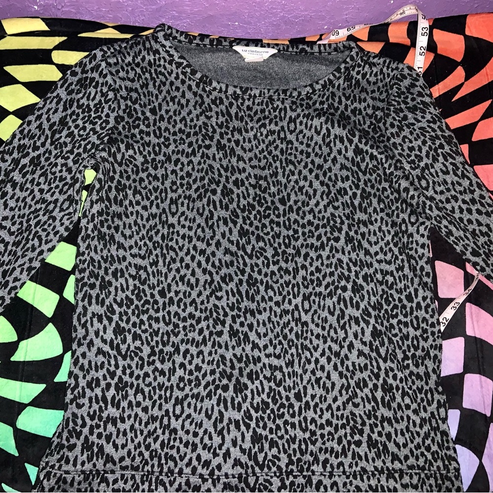 Grey Animal Print Sweater